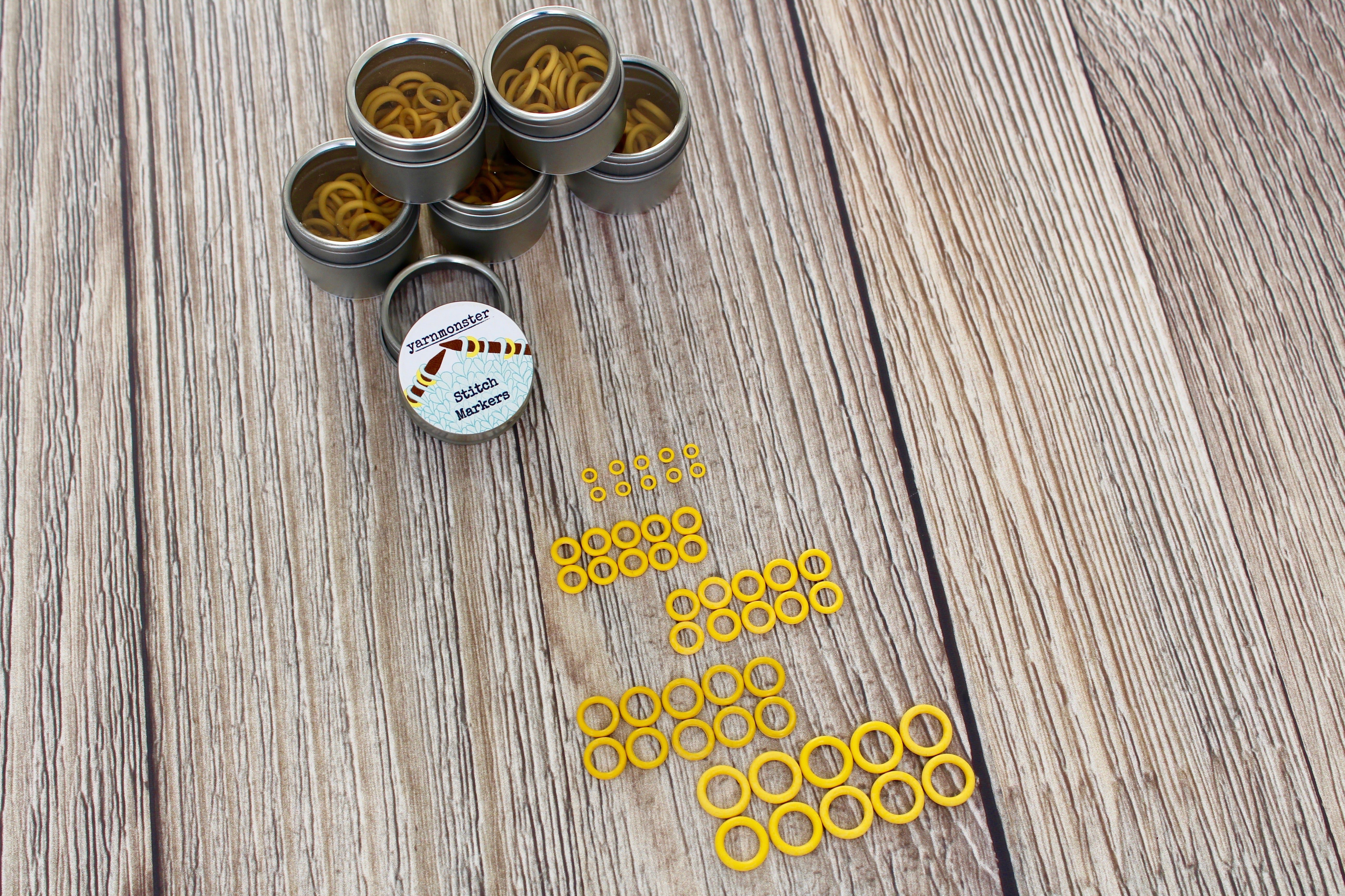 Yellow Rubber Small Set | Stitch Markers