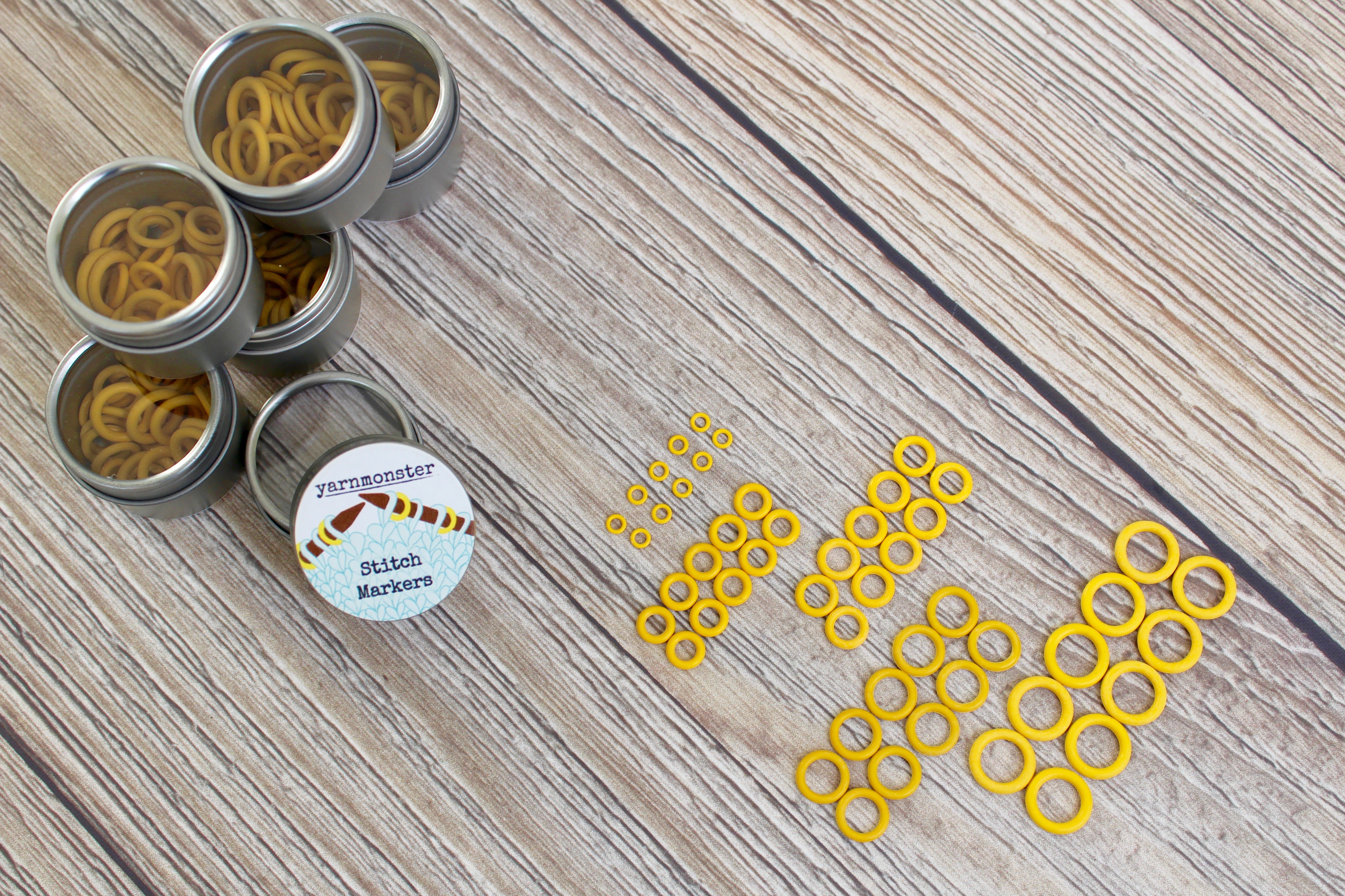 Yellow Rubber Small Set | Stitch Markers