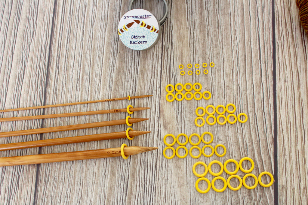 Yellow Rubber Small Set | Stitch Markers