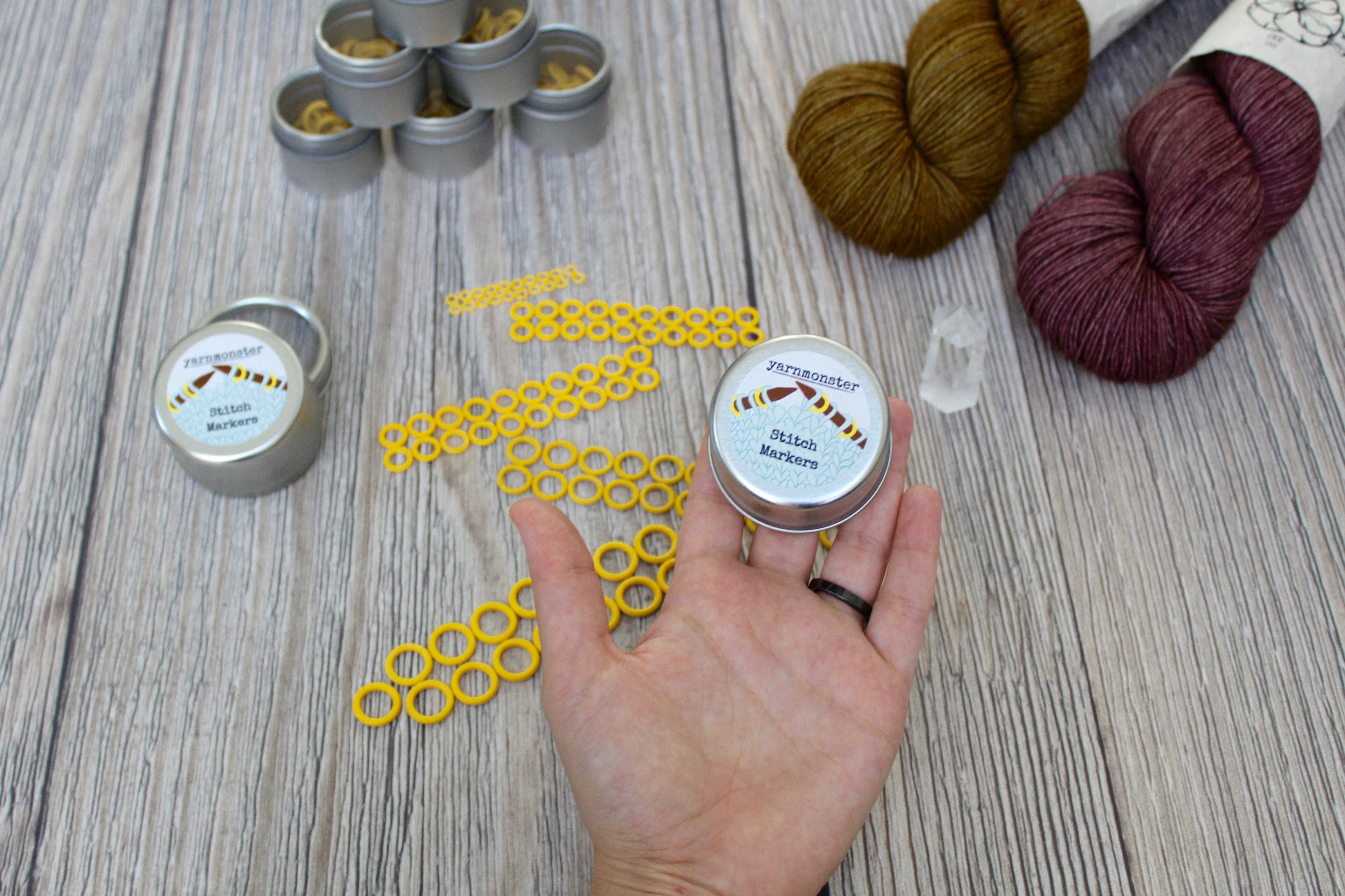 Yellow Rubber Large Set | Stitch Markers