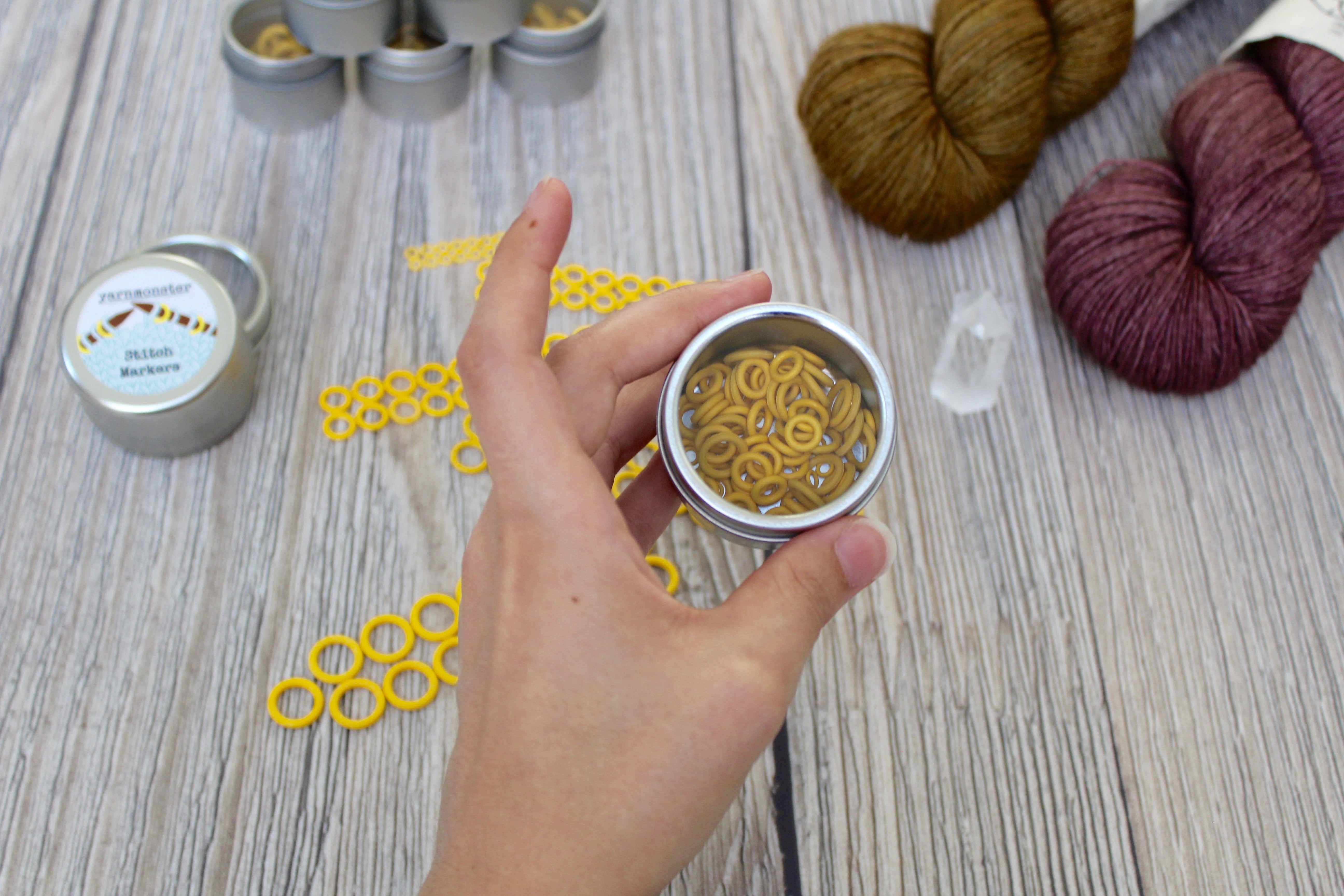 Yellow Rubber Large Set | Stitch Markers