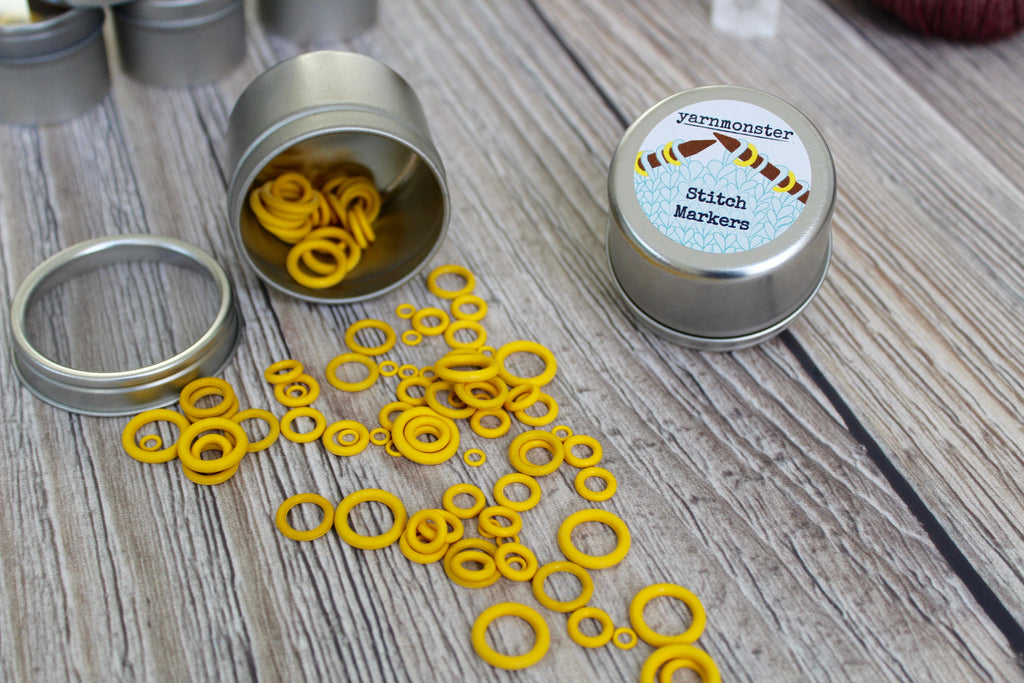 Yellow Rubber Large Set | Stitch Markers