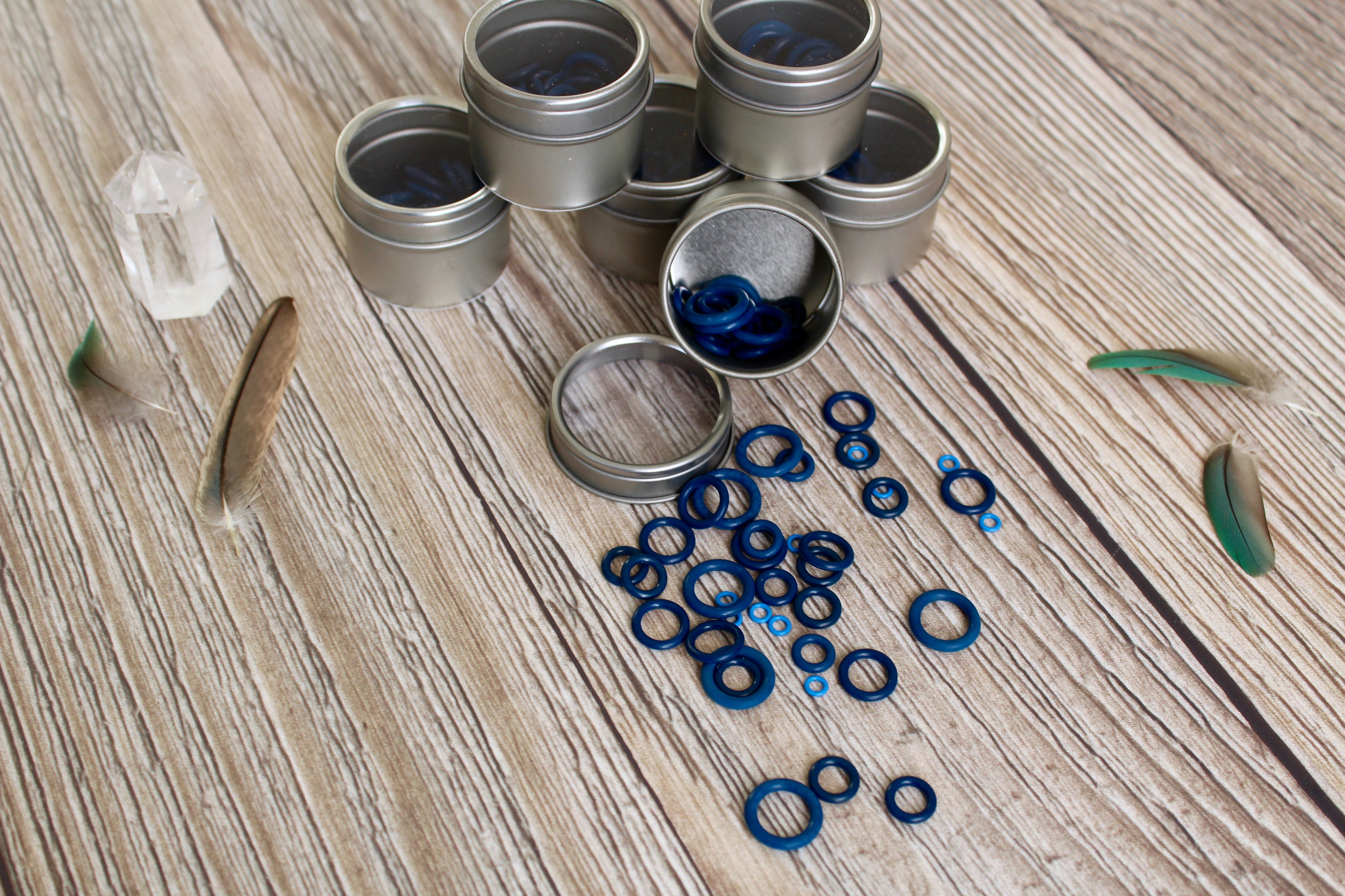 Blue Rubber Small Set | Stitch Markers