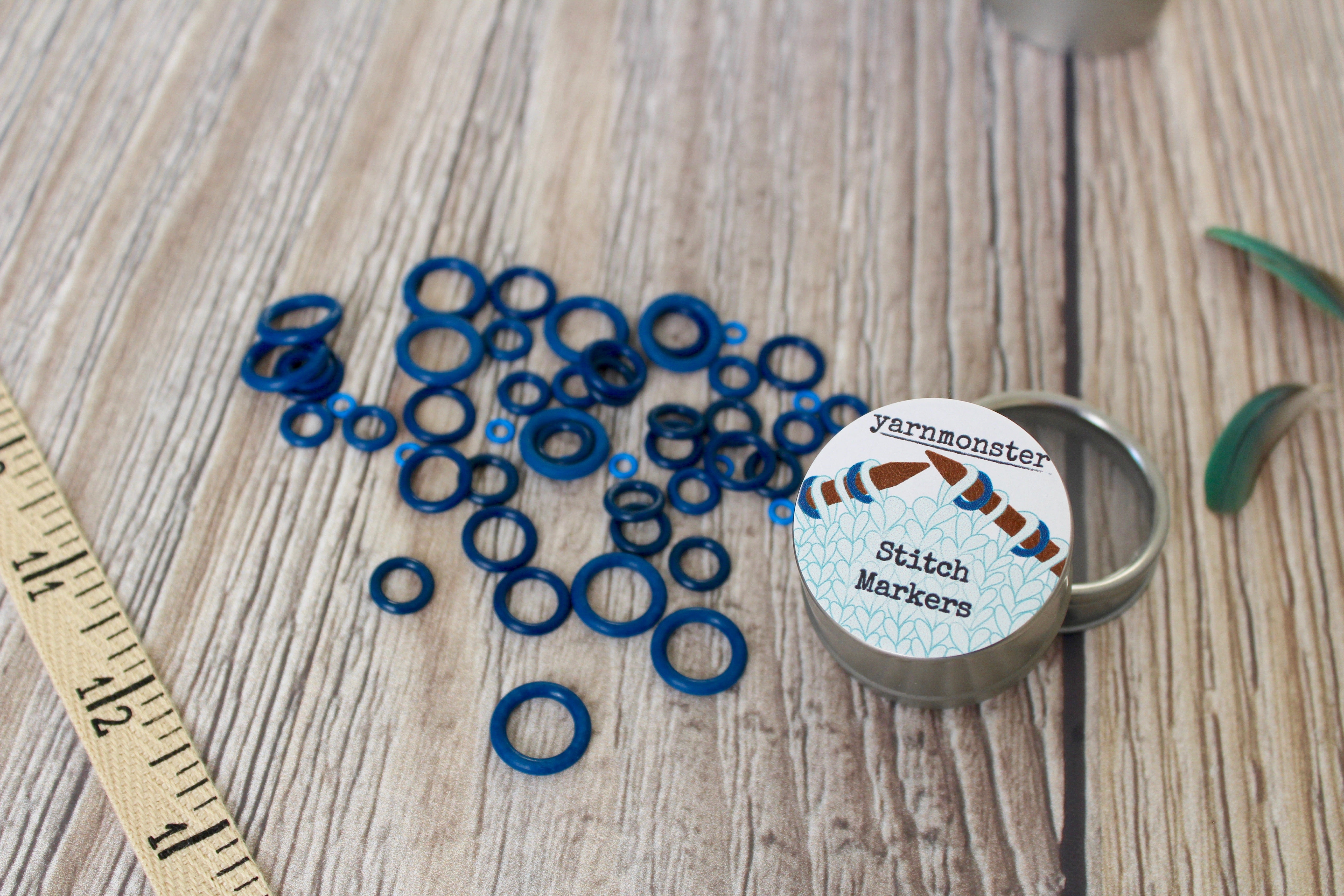 Blue Rubber Small Set | Stitch Markers