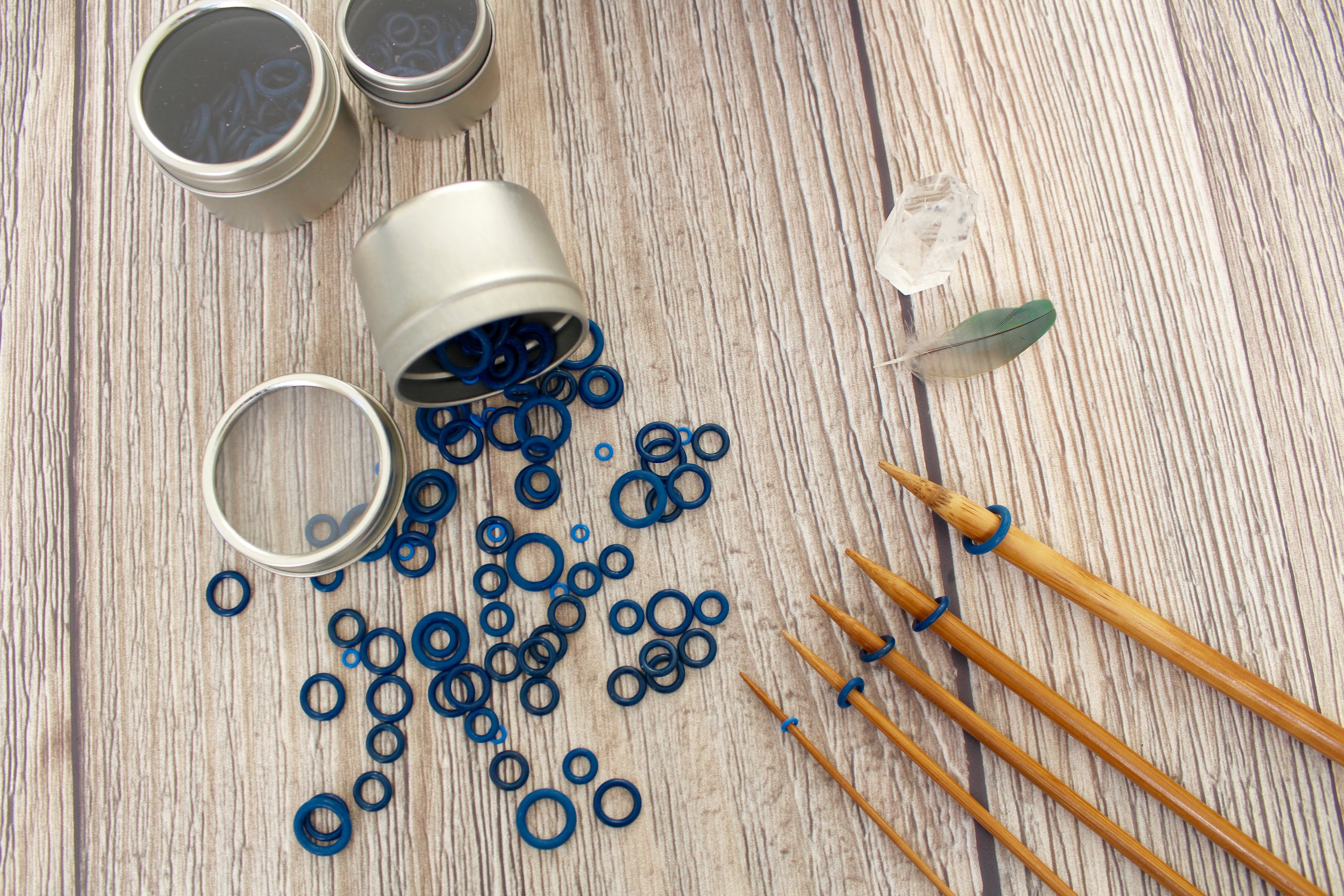 Blue Rubber Large Set | Stitch Markers