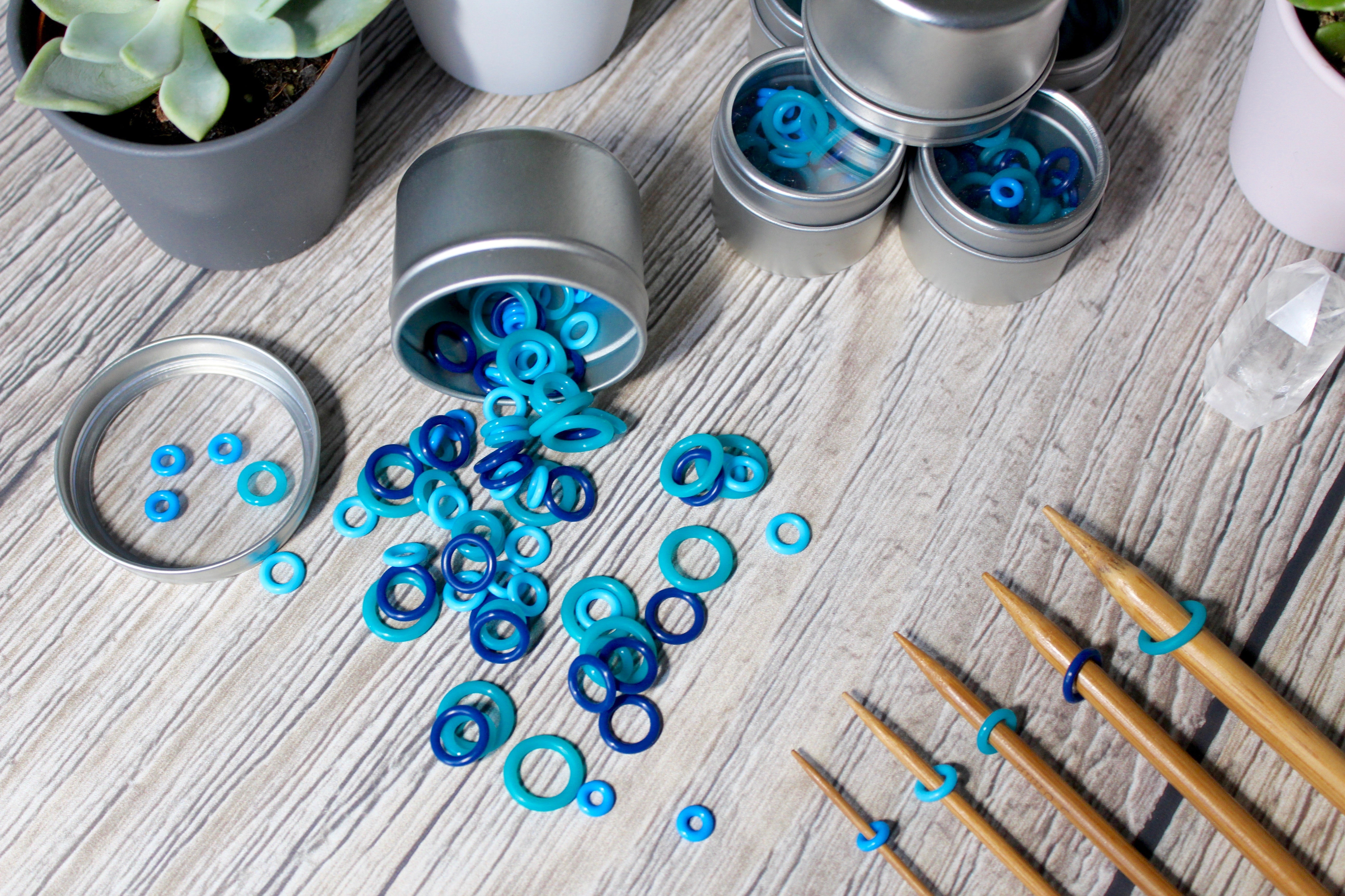 Blue Silicone Large Set | Stitch Markers