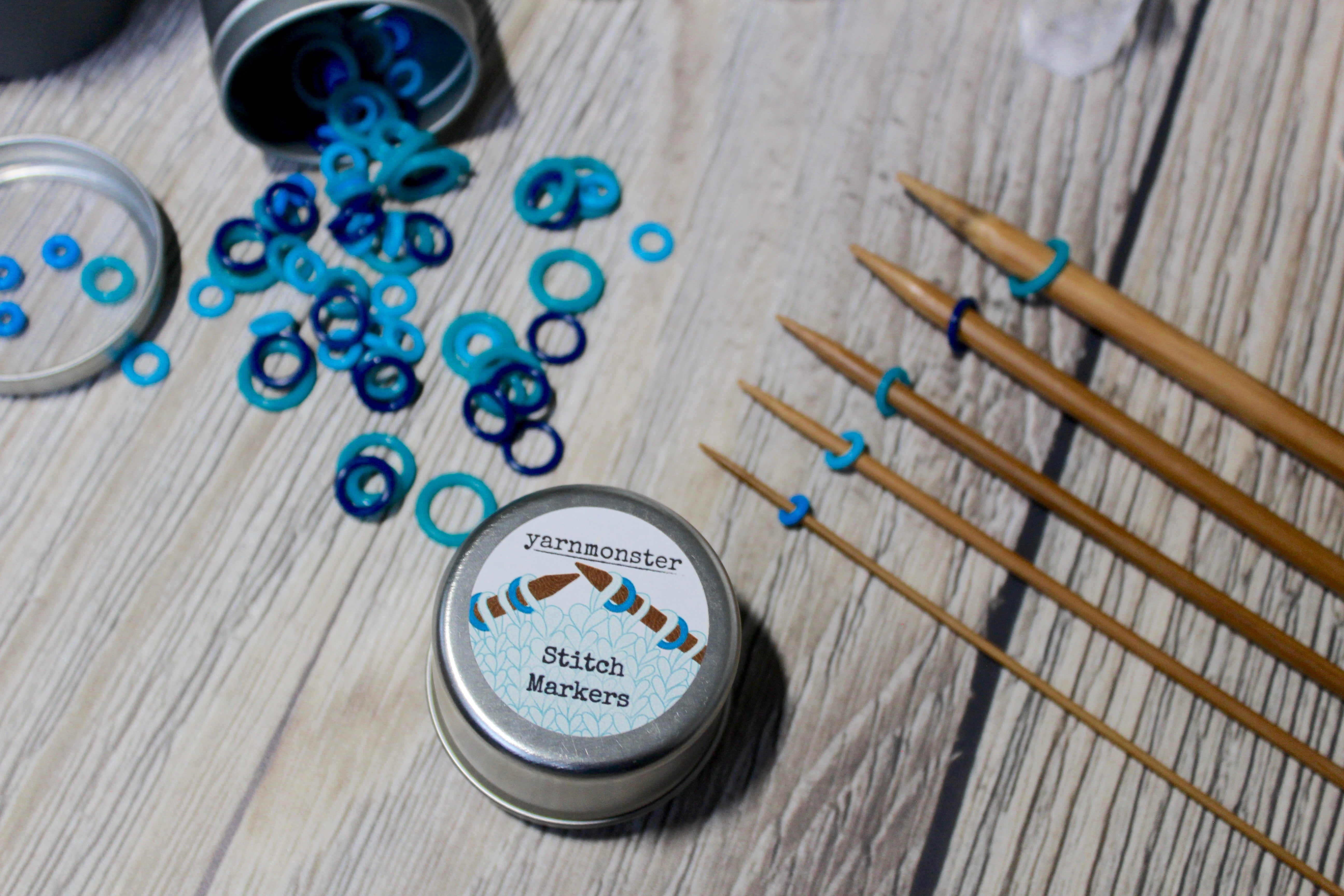 Blue Silicone Large Set | Stitch Markers