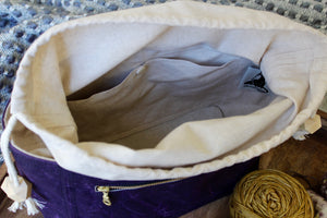 Plum Waxed Canvas Niffin Bag