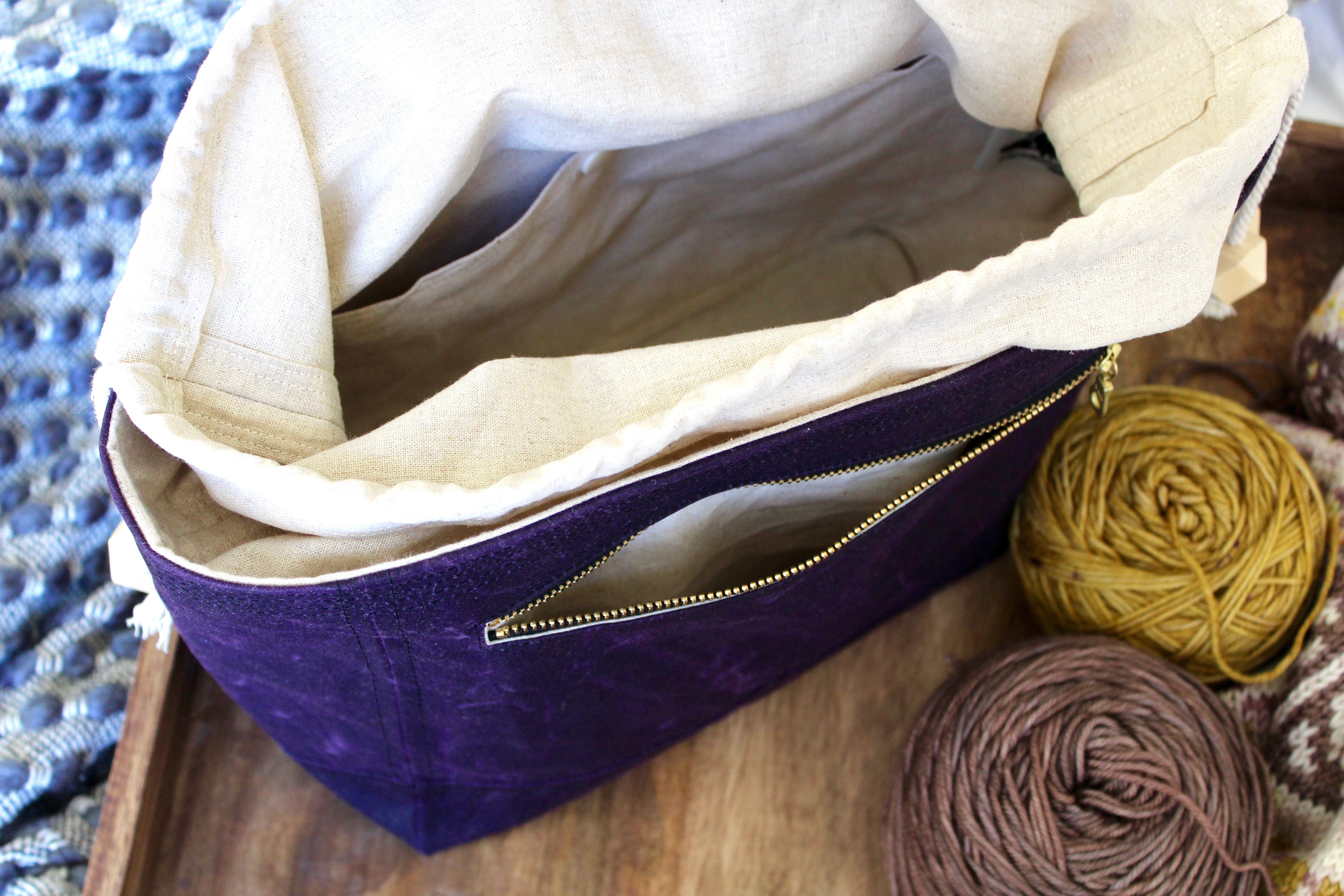 Plum Waxed Canvas Niffin Bag