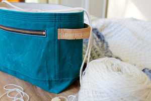 Mermaid Teal Waxed Canvas Niffin Bag