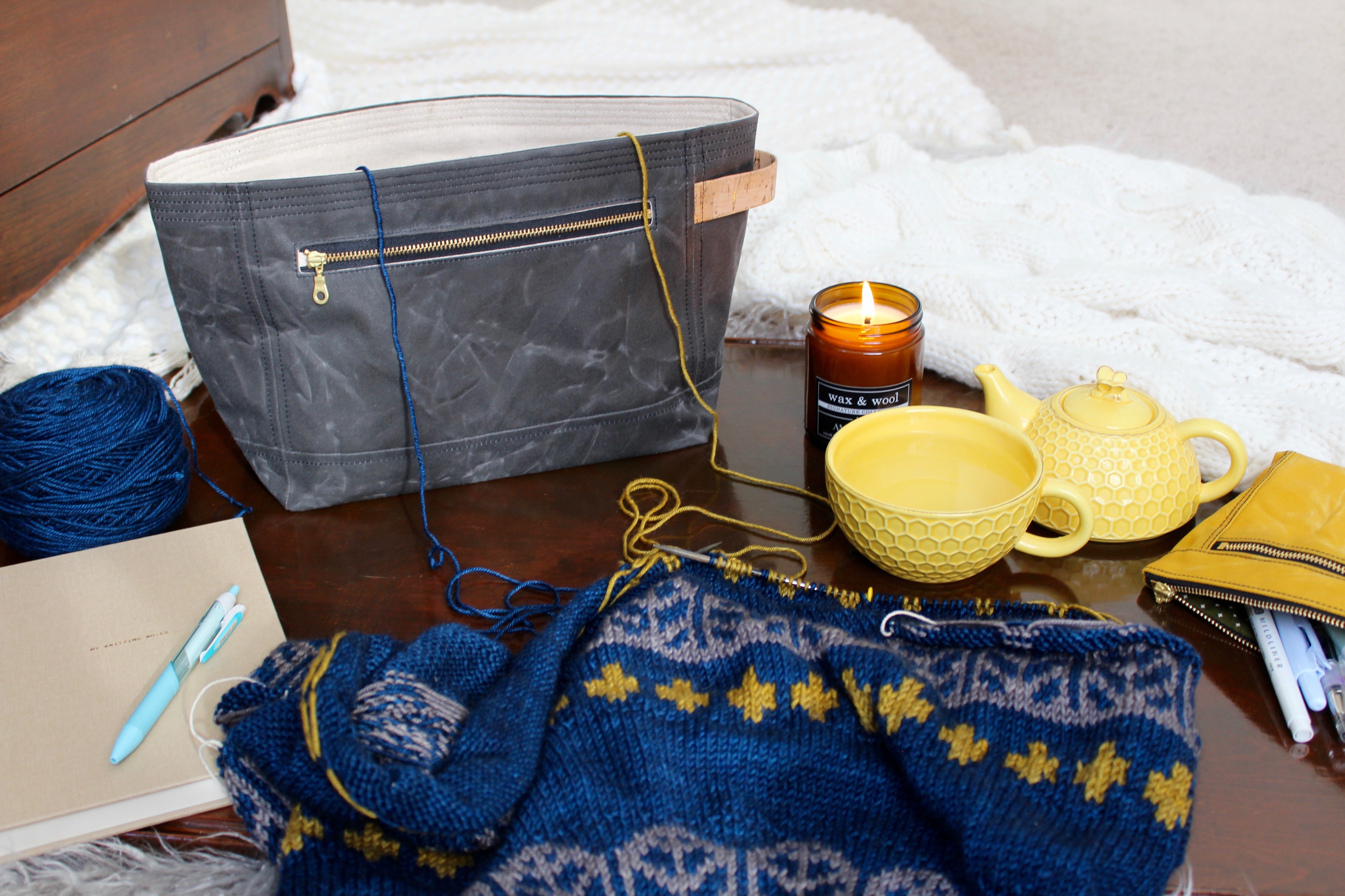 Charcoal Waxed Canvas Niffin Bag