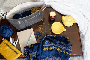 Yellow Waxed Canvas Devon Pouch