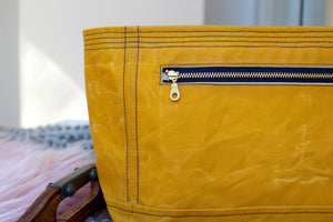 Yellow Waxed Canvas Niffin Bag