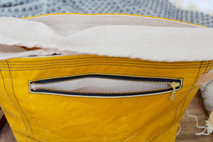 Yellow Waxed Canvas Niffin Bag