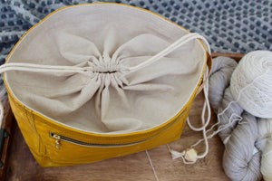 Yellow Waxed Canvas Niffin Bag