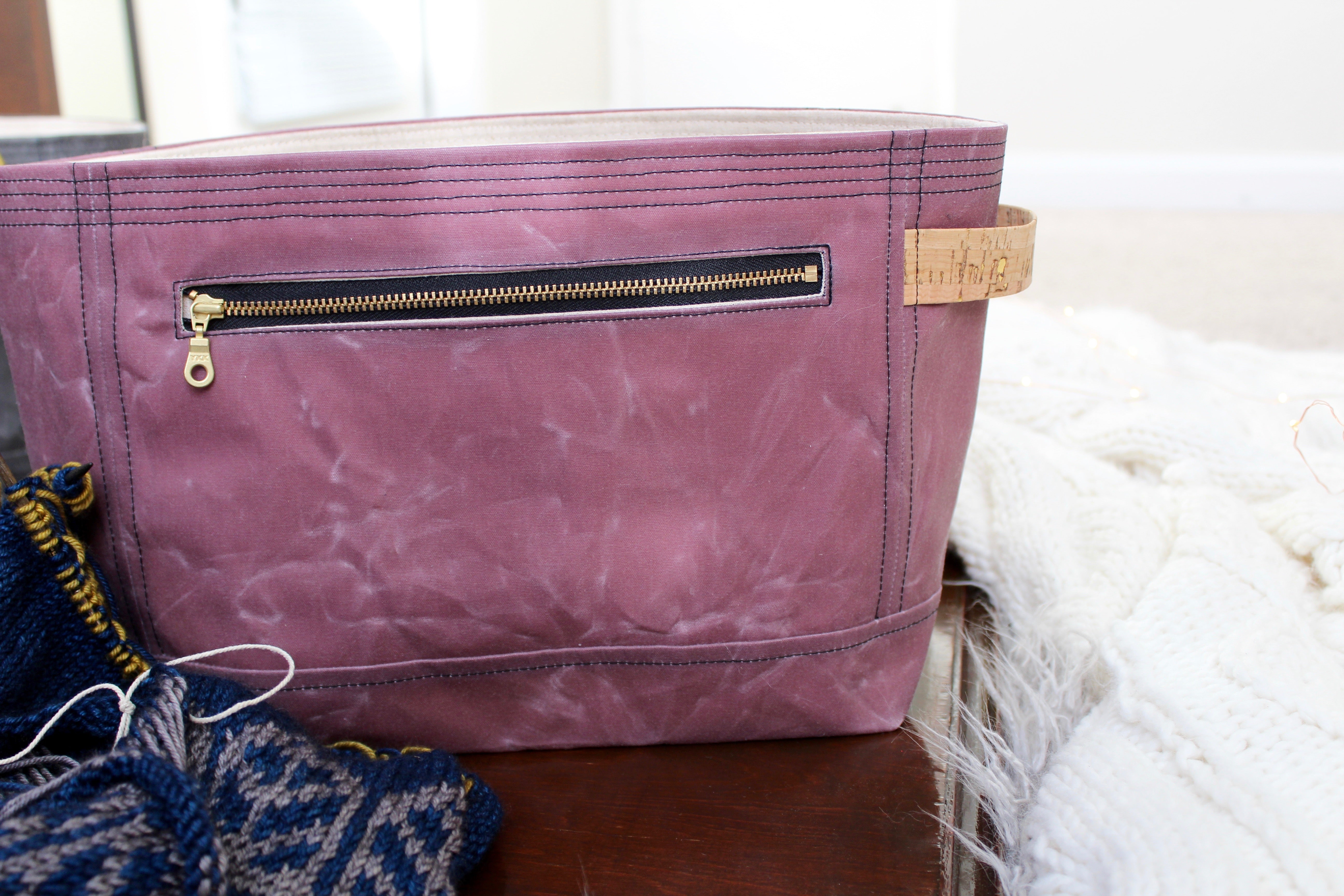 Mauve Waxed Canvas Niffin Bag