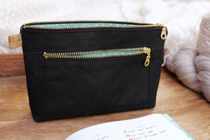 Black Waxed Canvas Devon Pouch