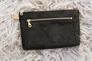 Black Waxed Canvas Devon Pouch