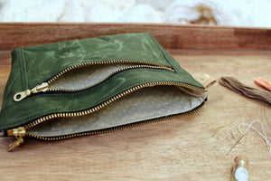 Cypress Green Waxed Canvas Devon Pouch