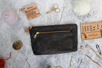 Charcoal Waxed Canvas Devon Pouch