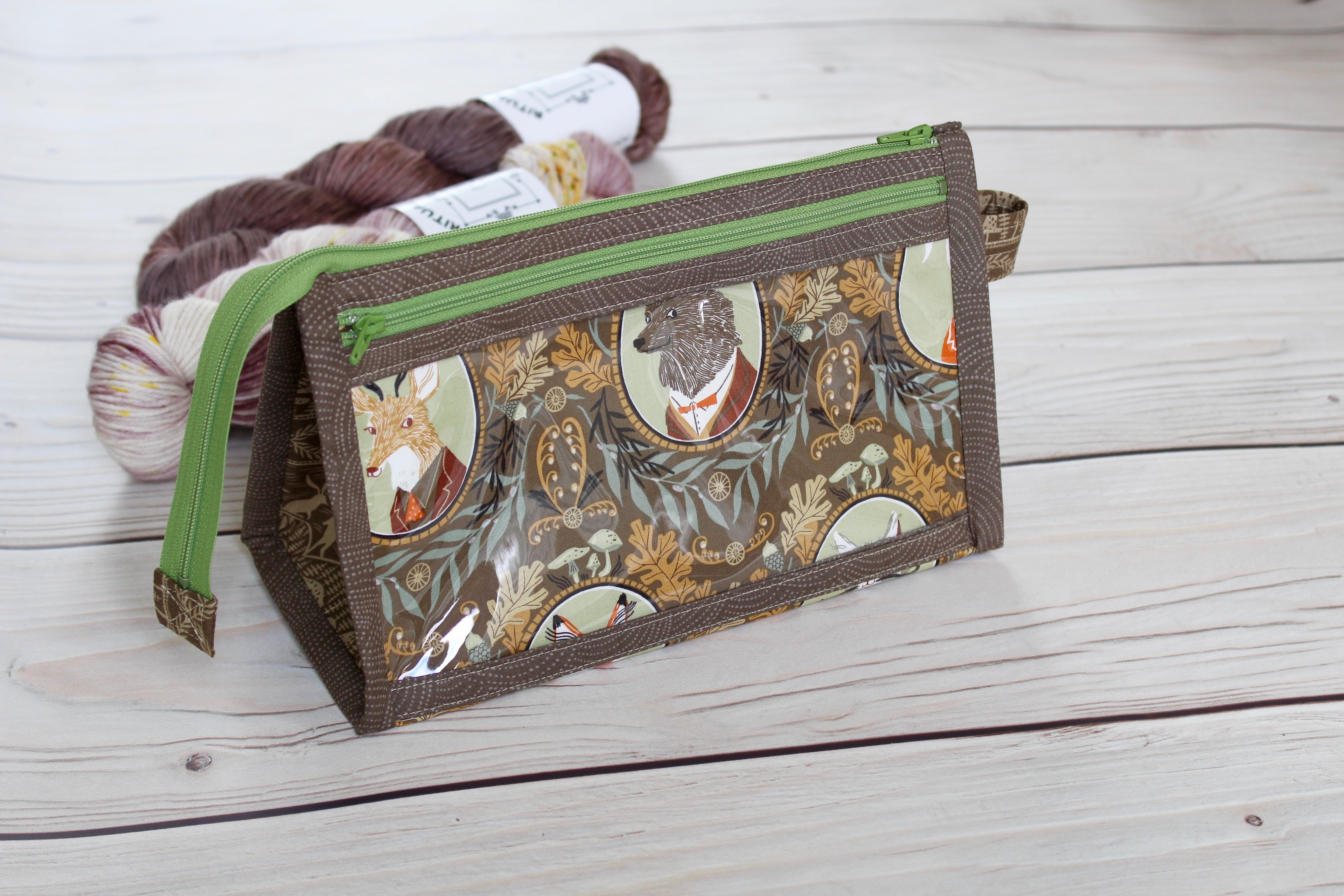 Black Forest Inside Outside Pouch | Animal Portraits in Brown