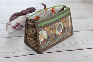 Black Forest Inside Outside Pouch | Animal Portraits in Brown