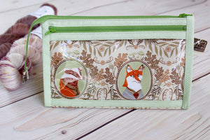 Black Forest Inside Outside Pouch | Animal Portraits in Green