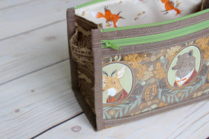 Black Forest Inside Outside Pouch | Animal Portraits in Brown