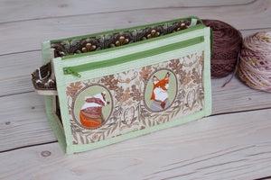 Black Forest Inside Outside Pouch | Animal Portraits in Green