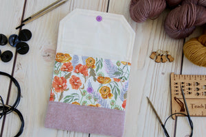 Interchangeable Knitting Needle Case 6-Tip | Ranunculus Floral