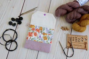 Interchangeable Knitting Needle Case 6-Tip | Ranunculus Floral