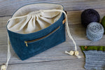 Orion Blue Waxed Canvas Niffin Bag