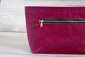 Garnet Red Waxed Canvas Niffin Bag