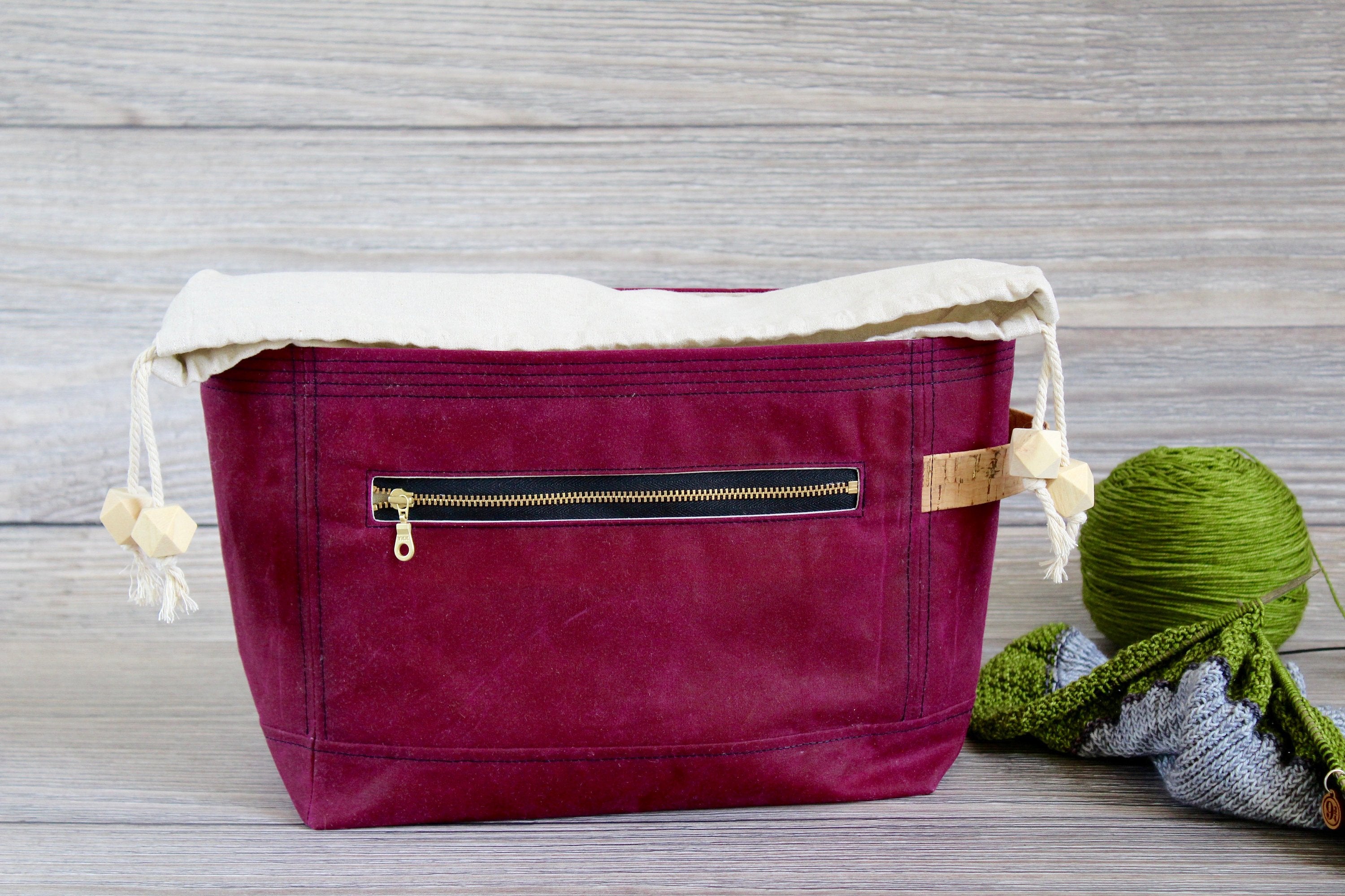 Garnet Red Waxed Canvas Niffin Bag