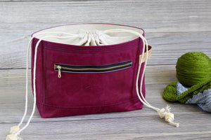 Garnet Red Waxed Canvas Niffin Bag