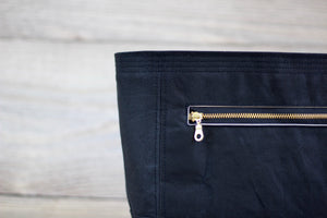 Black Waxed Canvas Niffin Bag