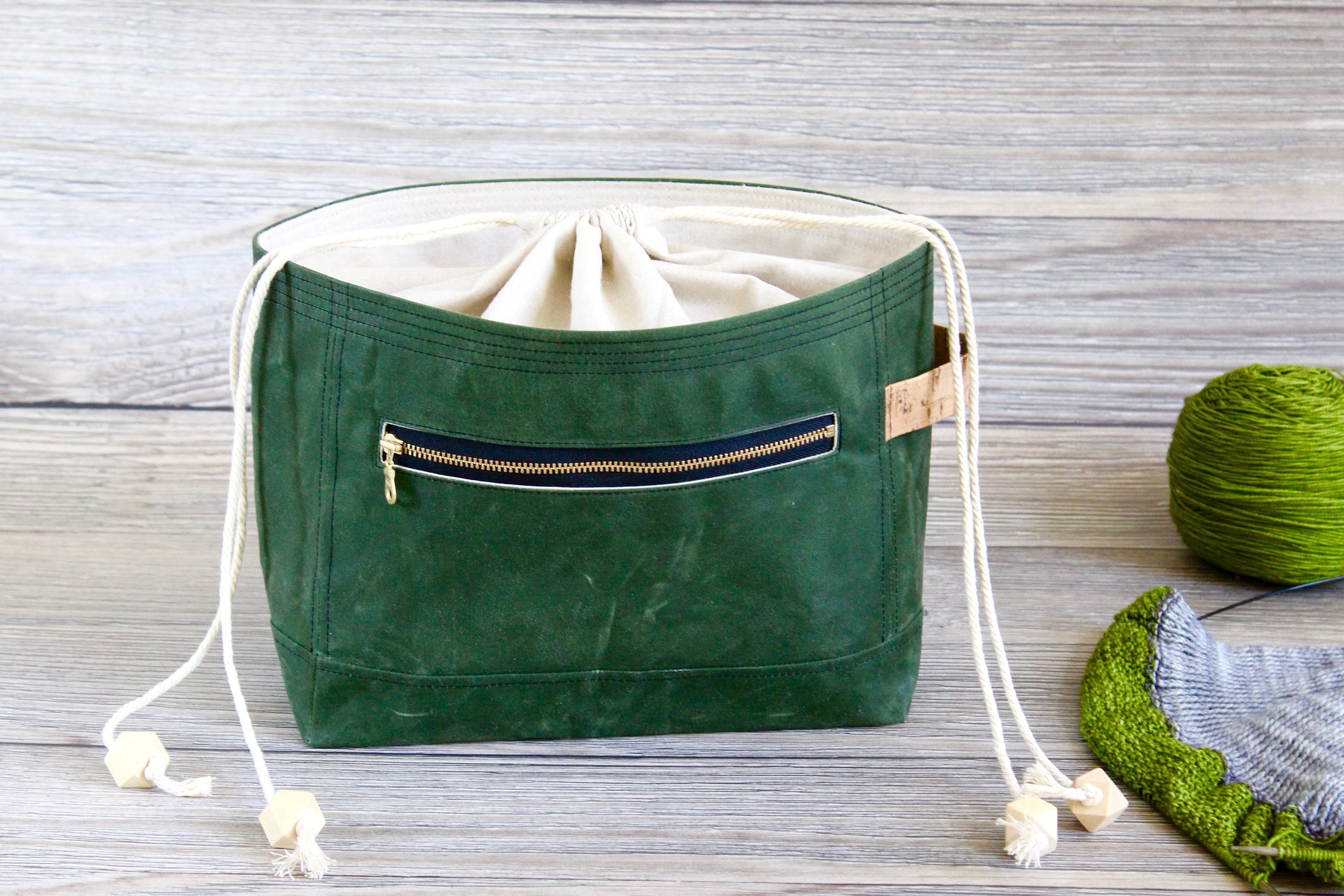 Cypress Green Waxed Canvas Niffin Bag