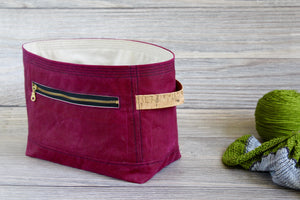 Garnet Red Waxed Canvas Niffin Bag