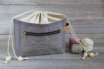 Dove Grey Waxed Canvas Niffin Bag