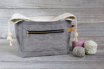 Dove Grey Waxed Canvas Niffin Bag