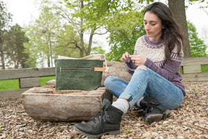 Cypress Green Waxed Canvas Niffin Bag